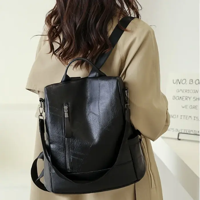 Collège femmes sac à dos concepteur en cuir souple Vintage Packbag femme voyage sac à dos sacs d'école pour adolescentes sac à bandoulière