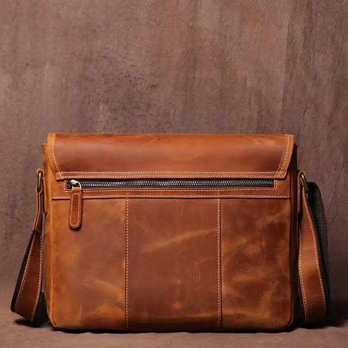 Sac messager en cuir de cheval pour homme