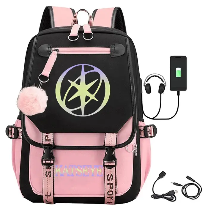 Sac à dos imprimé Katseye pour filles