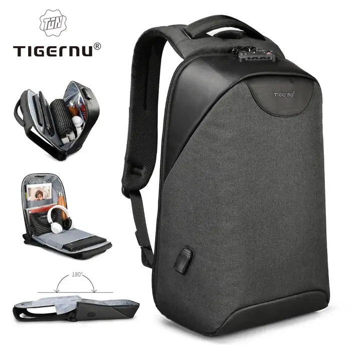 Tigernu sacs à dos antivol pour hommes pour femmes sans clé TSA serrure sac à dos 15.6 pouces sac à dos pour ordinateur
