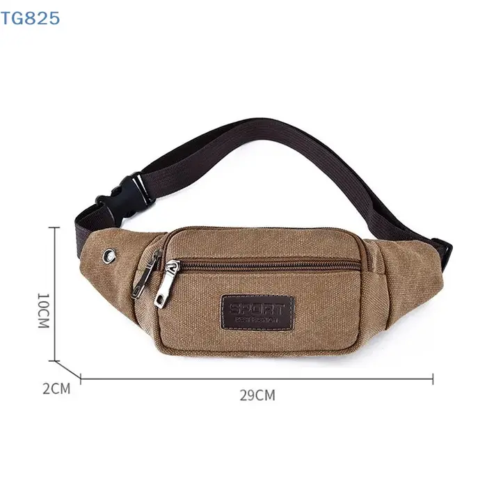 【AN】【AN】Sac banane décontracté en toile unisexe