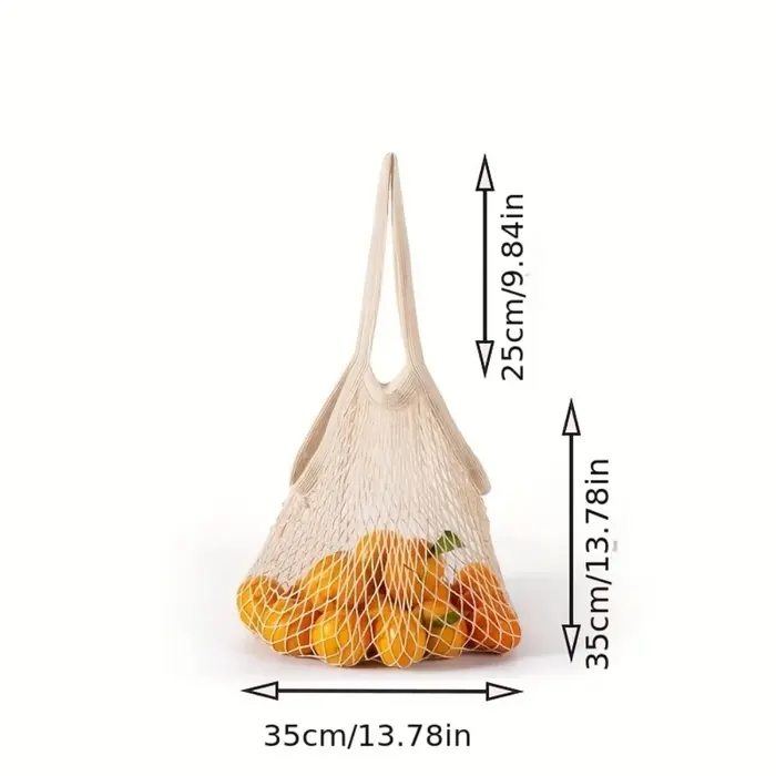 1 sac en maille de coton pur biologique portable