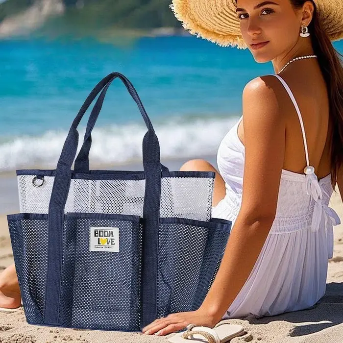 Sac fourre-tout de plage en maille respirante