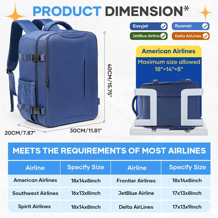 Ryanair Cabin Bag 40x30x20cm Bagage à main