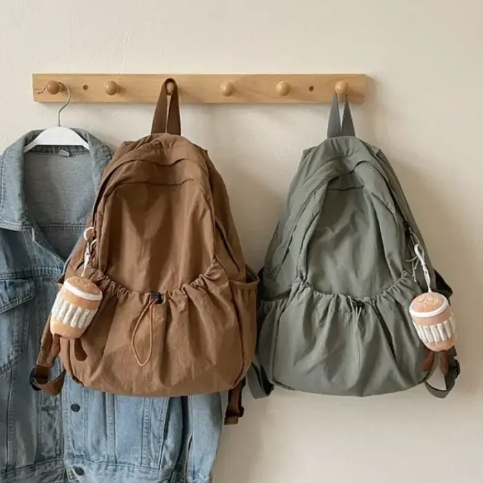 Sac à dos décontracté femmes grande capacité mode Junior lycée étudiant pli cartable sac en tissu coréen voyage sac à dos