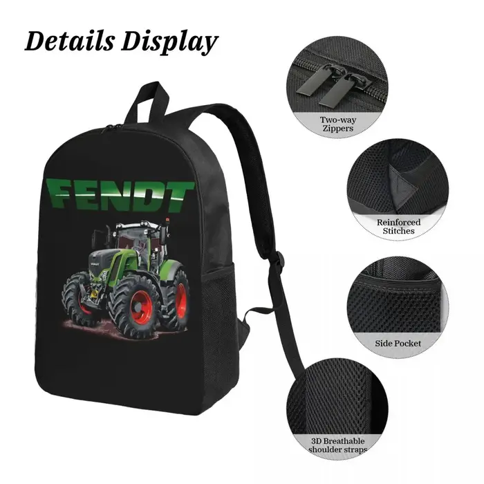 Fendt tracteurs allemands sac à dos étudiant garçons filles BookBag sac d'école ordinateur sacs à bandoulière 3ps sac à déjeuner isolé trousse à crayons