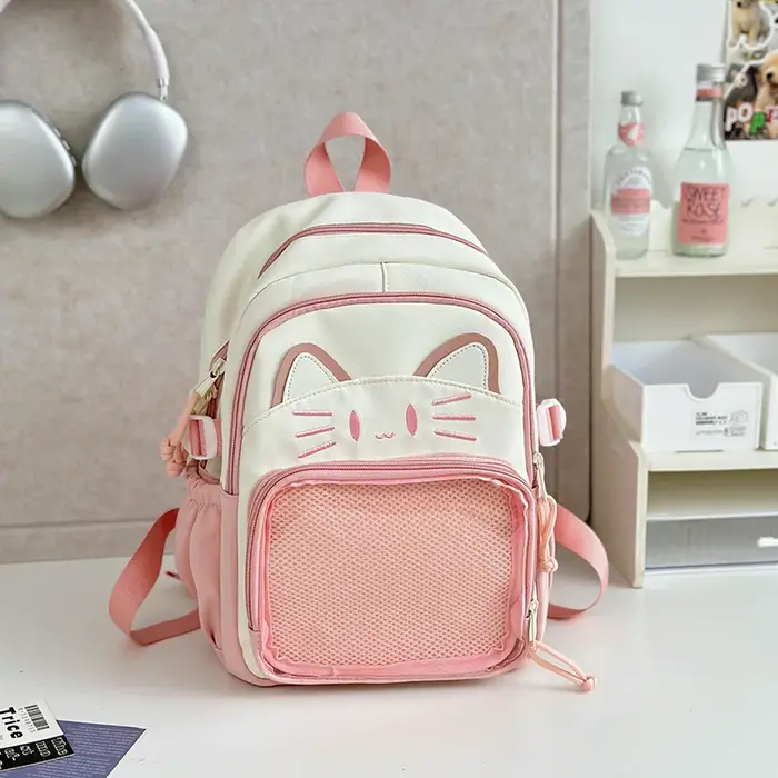 Y2K mignon chat Ita sacs à dos grande capacité sac à dos décontracté fille Transparent bricolage aff