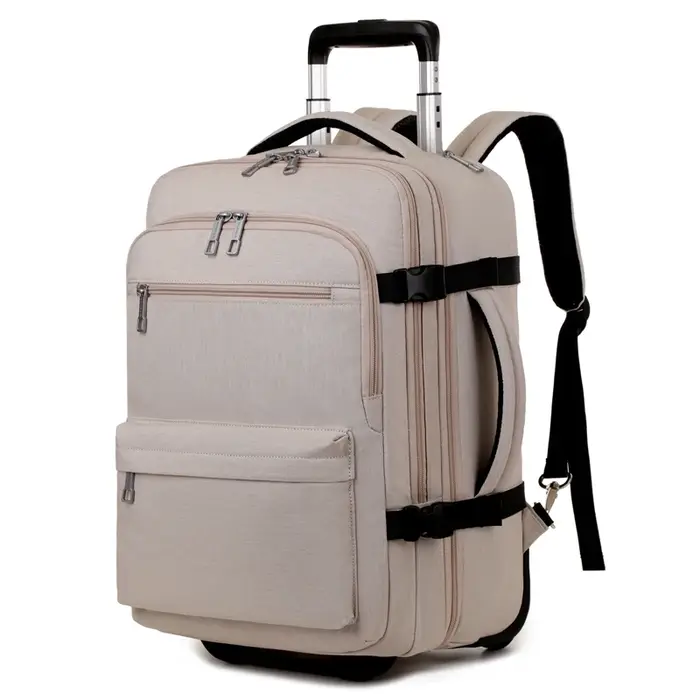 Sac à dos roulant bagage à main, sac à dos de voyage pour ordinateur portable avec roulettes pour ho