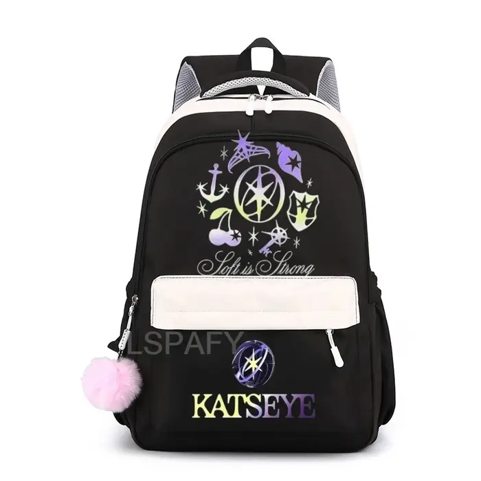 Sac à dos Katseye à imprimé amusant pour filles, sacs d'école pour enfants, sac à dos tendance pour enfants, sacs à dos multifonctionnels durables pour étudiants