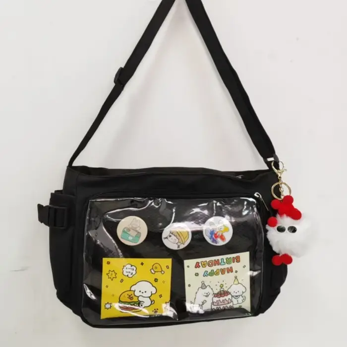 Sac à bandoulière de style collège pour filles, grande capacité, sac Lessman pour livres de classe,