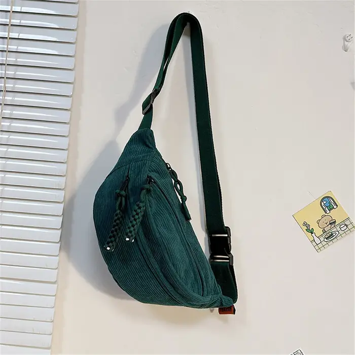 Sac Banane en Velours Côtelé pour Femme