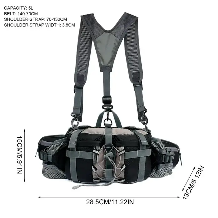 Sac de taille de randonnée avec 2 porte-bouteilles d'eau
