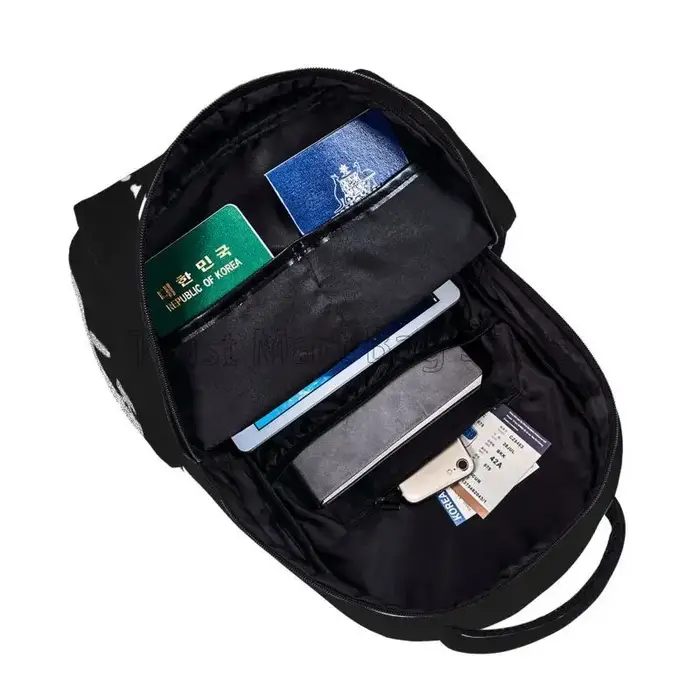Karl Who Slogan imprimé sacs à dos de voyage sac d'école léger étudiant Bookbag unisexe sac à dos pour ordinateur
