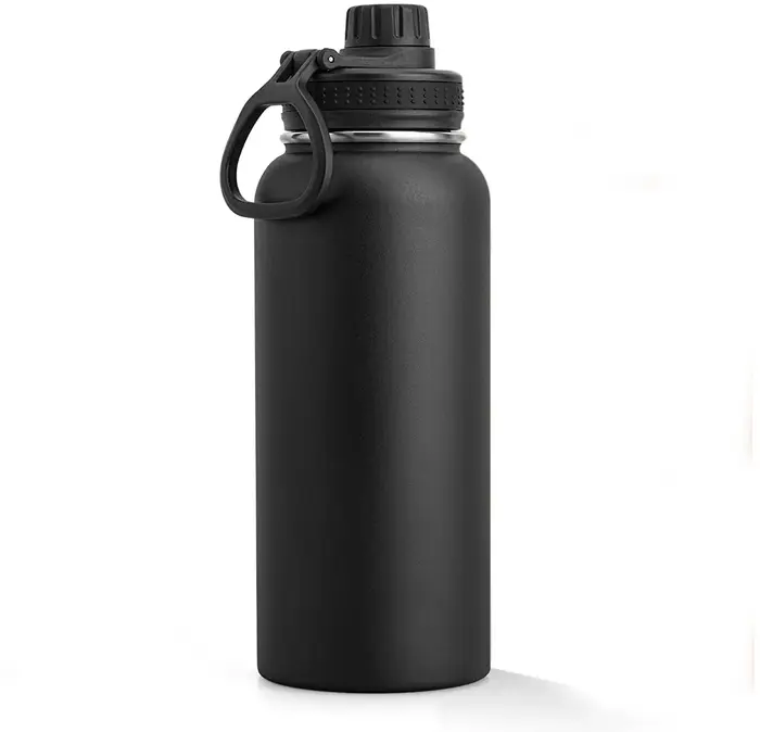 Bouteille d'eau isolée en acier inoxydable, 1000ml, 32 oz, à double paroi, sous vide, à large ouvert