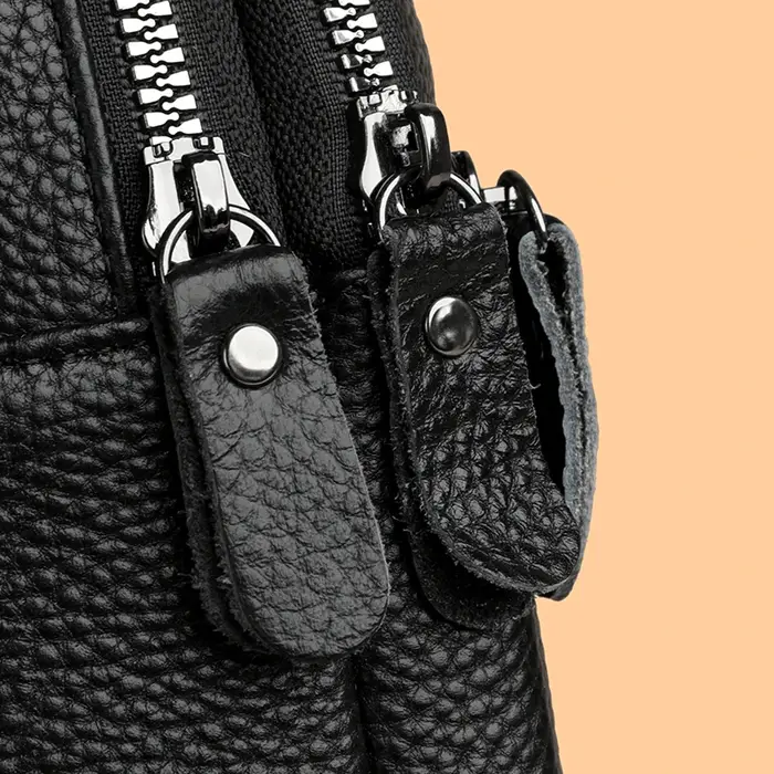 Sac de poitrine en cuir véritable pour hommes