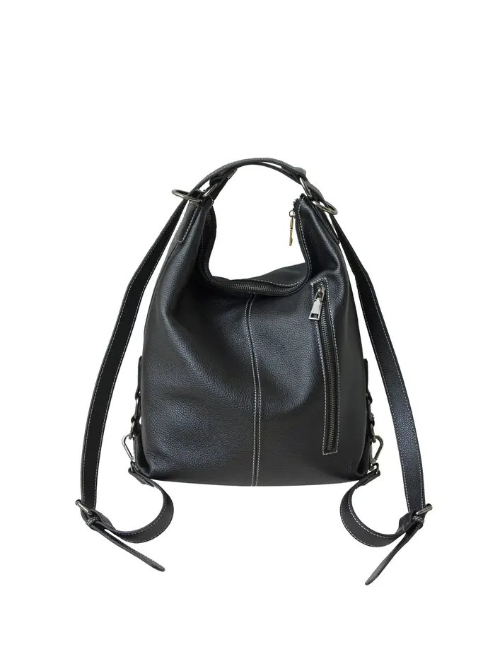 DONNAIN Sac à dos de poche décontracté unisexe, sacs à bandoulière classiques en cuir de veau nature