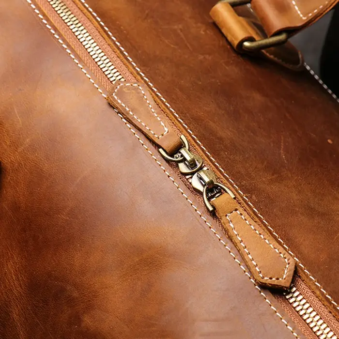 Leathfocus Sac de voyage en cuir de vachette pour homme Sac à main de week-end pour femme Sac de spo