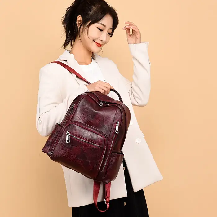 Sac à dos en cuir de haute qualité pour femmes