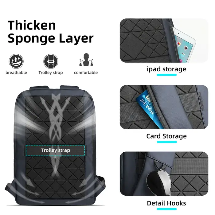 Heroic Knight – sac à dos multifonctionnel pour ordinateur portable, élégant, classique, chargeur US