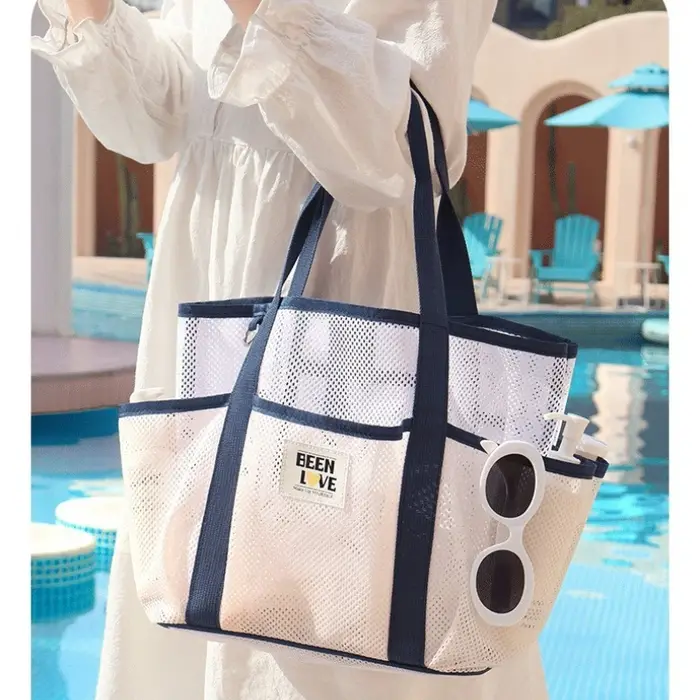 Sac fourre-tout de plage en maille respirante