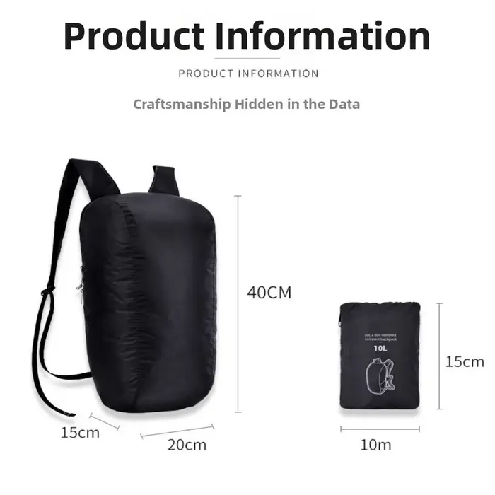 Nouveau sac à dos pliable de 10l