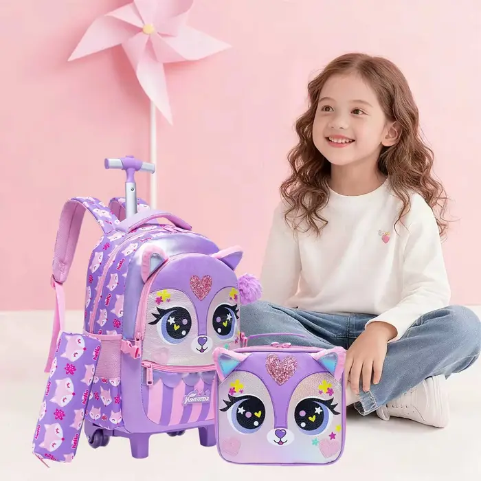 Sac à dos à roulettes pour filles
