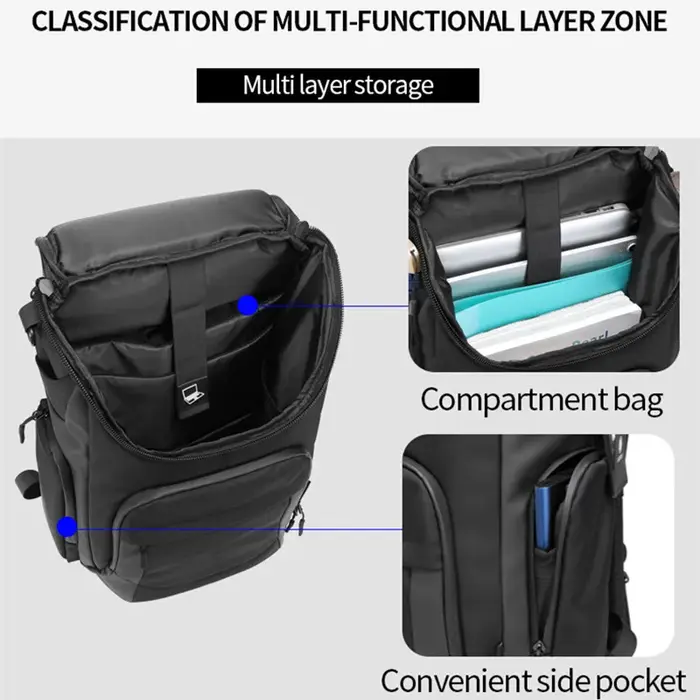 OZUKO 46x17x30 cabine Mochila grande capacité sacs à dos étanches 15.6 sac à dos pour ordinateur portable voyage affaires homme sac USB mode
