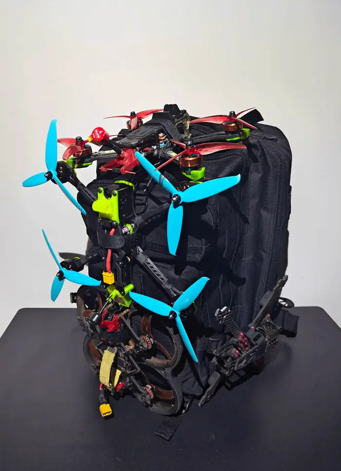 Sac à dos militaire FPV pour 4-5 drones, grande capacité 50x30x16cm, tissu imperméable et résistant aux éclaboussures pour quadricoptère FPV RC