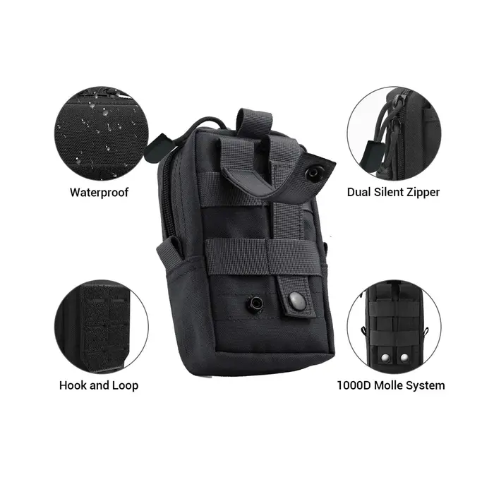 Pochette tactique Molle pour hommes, sac de taille d'extérieur, sac à outils EDC, organisateur de ga