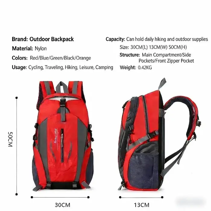 Sac à dos de randonnée 40L léger voyage alpinisme sac à dos sacs de Sport imperméables sac à dos d'escalade sac à dos hommes accessoires
