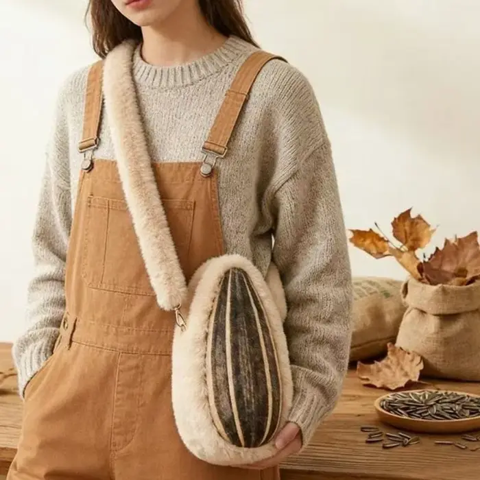 Sac à bandoulière en forme de sac de nourriture géant