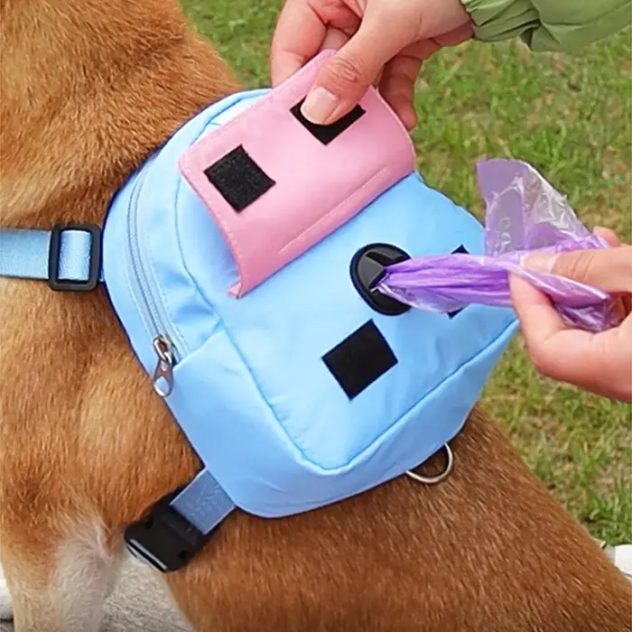 Harnais de sac à dos pour chien avec laisse, ensemble de harnais et laisse pour petits et moyens chiens, sac de collation pour chiot, sac à dos d'extérieur, accessoire pour chien