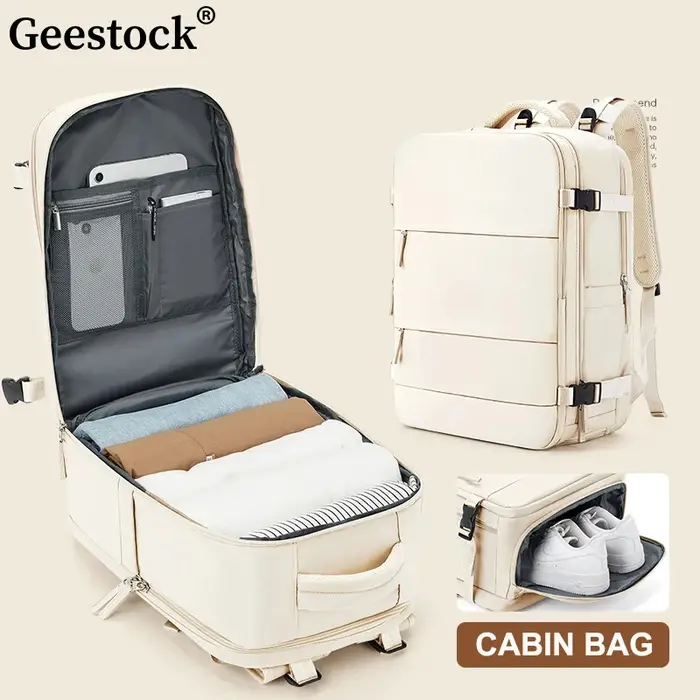 Geestock mochilas sac à dos de voyage 40x20x25 sac de cabine sac à dos pour ordinateur portable bagage à main avion sac à dos cartable étanche