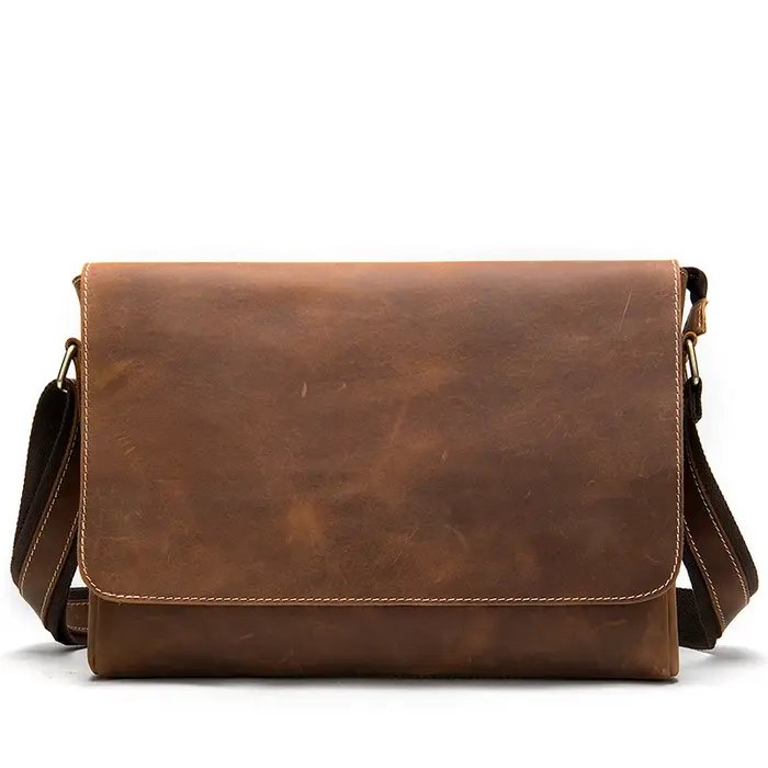 WESTAL Crazy Horse cuir hommes porte-documents pochette d'ordinateur sacs de bureau