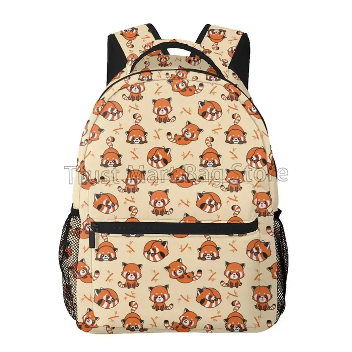 Sac à dos mignon Panda rouge raton laveur adultes sac d'école décontracté collège sac voyage fermeture éclair Bookbag randonnée épaule sac à dos pour femmes hommes