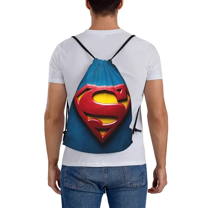 Sac à dos portable à cordon de serrage Hero Superman pour la randonnée