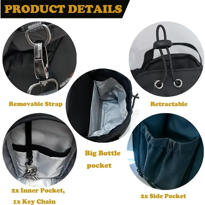 Sac de sport magnétique de grande capacité avec poche pour téléphone, sac de sport Portable, pochette pour bouteille d'eau, organisateur, accessoires de sport