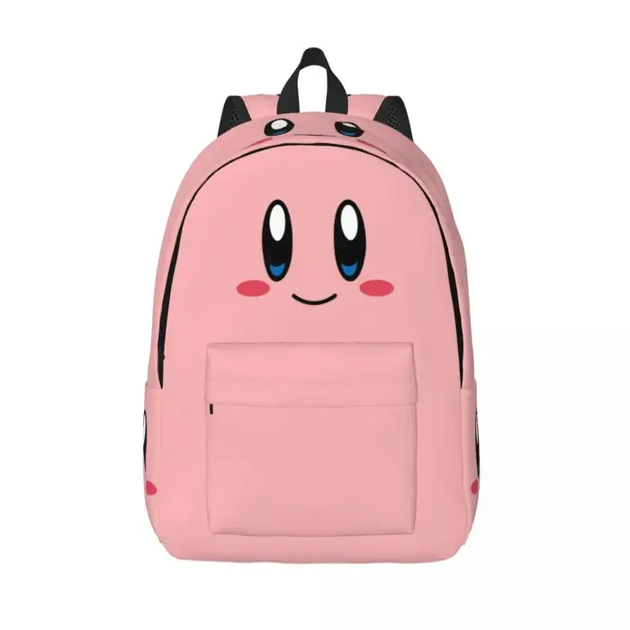 Sac à dos de jeu drôle Kirbys rose pour hommes femmes adolescent étudiant randonnée voyage sac à dos ordinateur portable sacs en toile cadeau