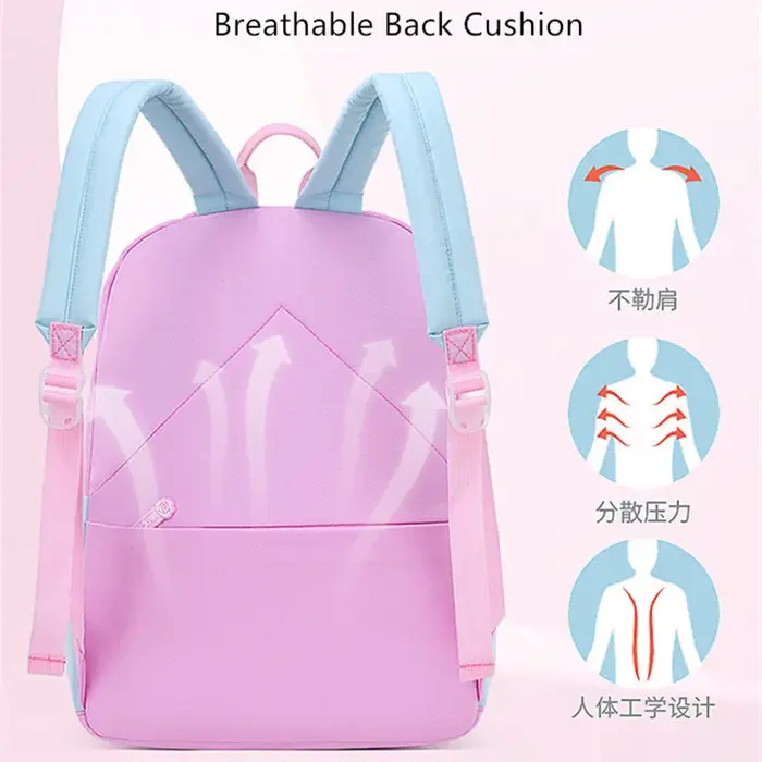 Kawaii rose violet école primaire sac à dos pour filles mignon arc-en-ciel étudiant Bookbag