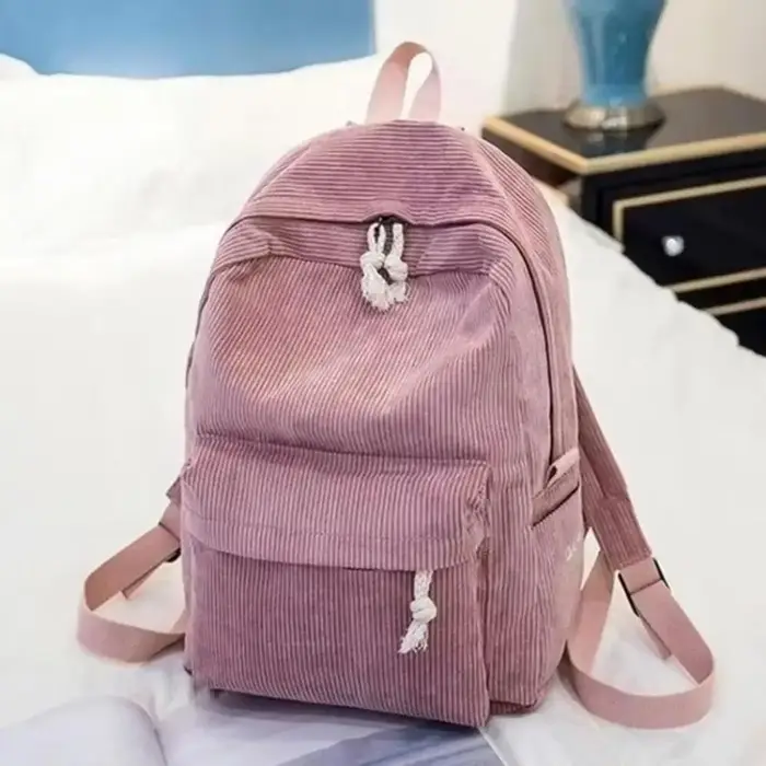 1 pc sac à dos rayé de grande capacité sac à dos étudiant de loisirs version coréenne sac à dos automne et hiver tendance de rue minimaliste