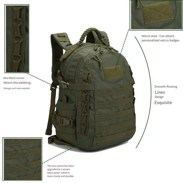Sac à dos tactique rouge pour camping et randonnée en plein air