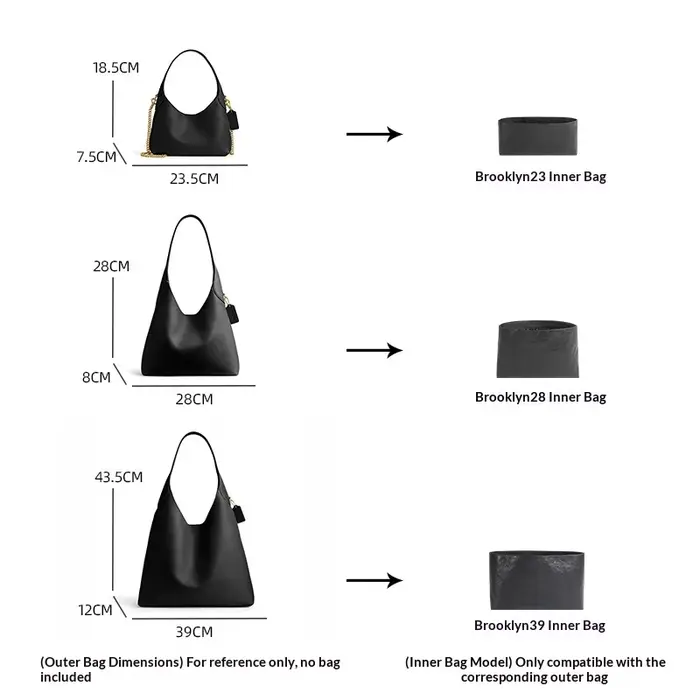 Insert organisateur de sac pour Brooklyn 28 34 39
