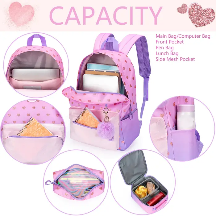 Sac à dos pour filles, sac à dos léger pour enfants