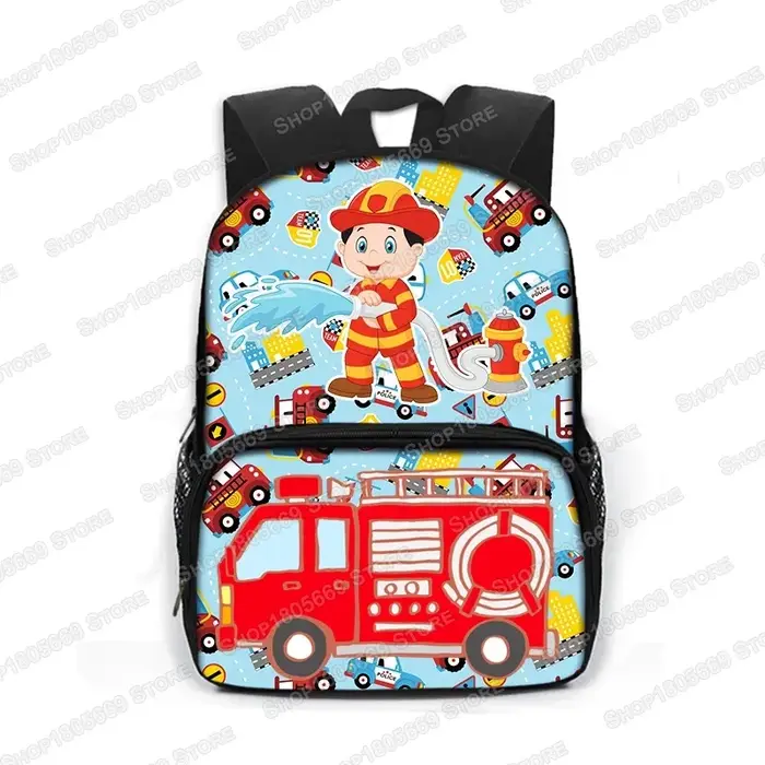 Sac à dos de tracteur de camion à feu de dessin animé