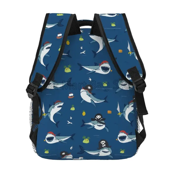 Sacs à dos à motif de requins de dessin animé pour adultes et adolescents