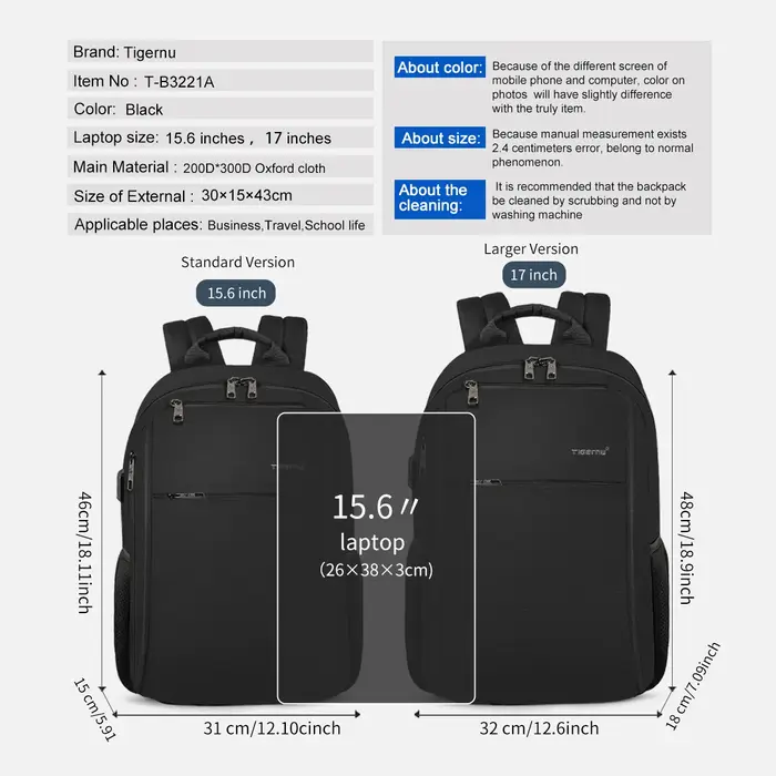 Sac à dos étanche pour ordinateur portable pour homme, sac de voyage pour l'école, port de chargemen