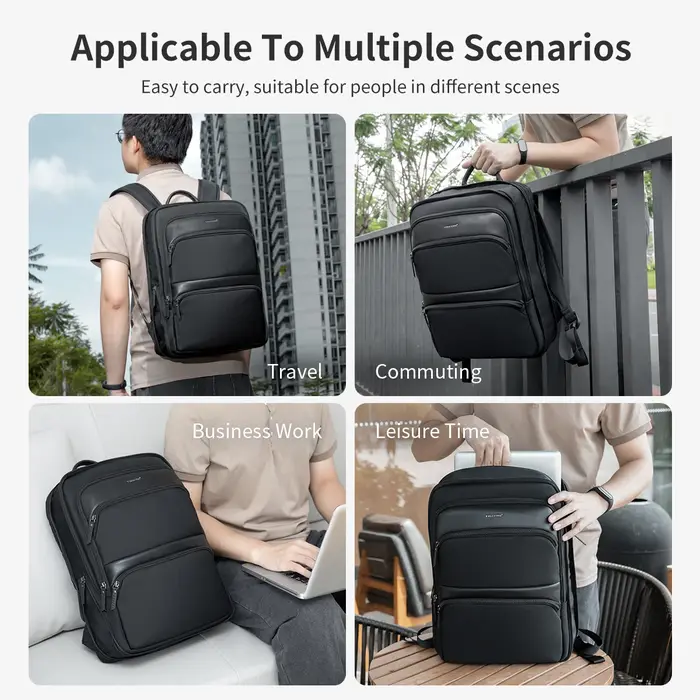 Tigernu sacs à dos extensibles pour hommes 15.6 pouces sac à dos pour ordinateur portable mâle mince