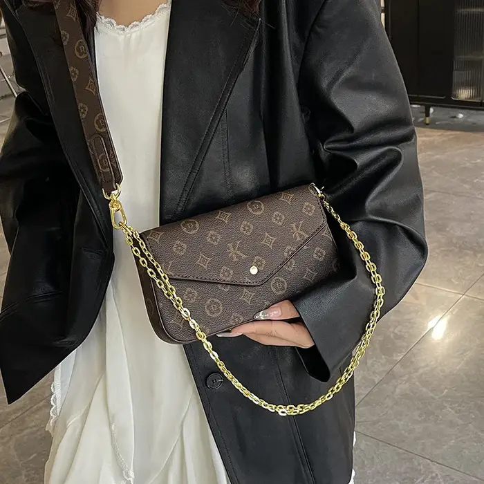 Sac carré petit format imprimé rétro tendance ; sac à bandoulière polyvalent ; sac