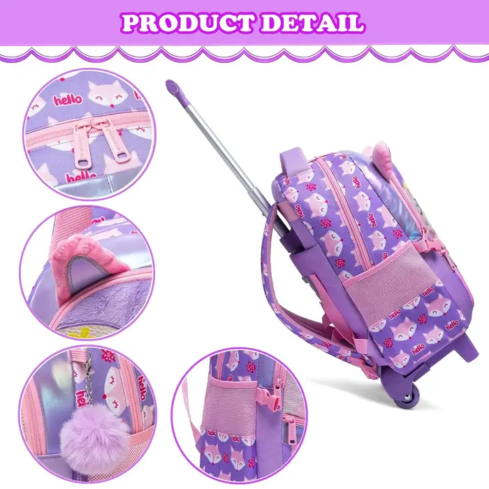 Sac à dos à roulettes pour filles