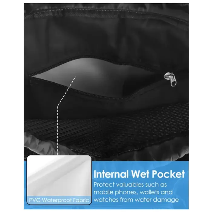 Sac à dos de moto multi-poches en maille avec cordon de serrage et sac intérieur imperméable